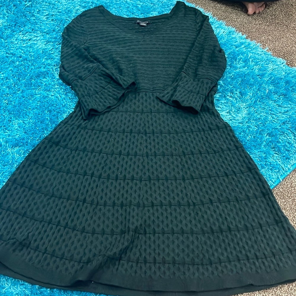 Emerald green sweater dress